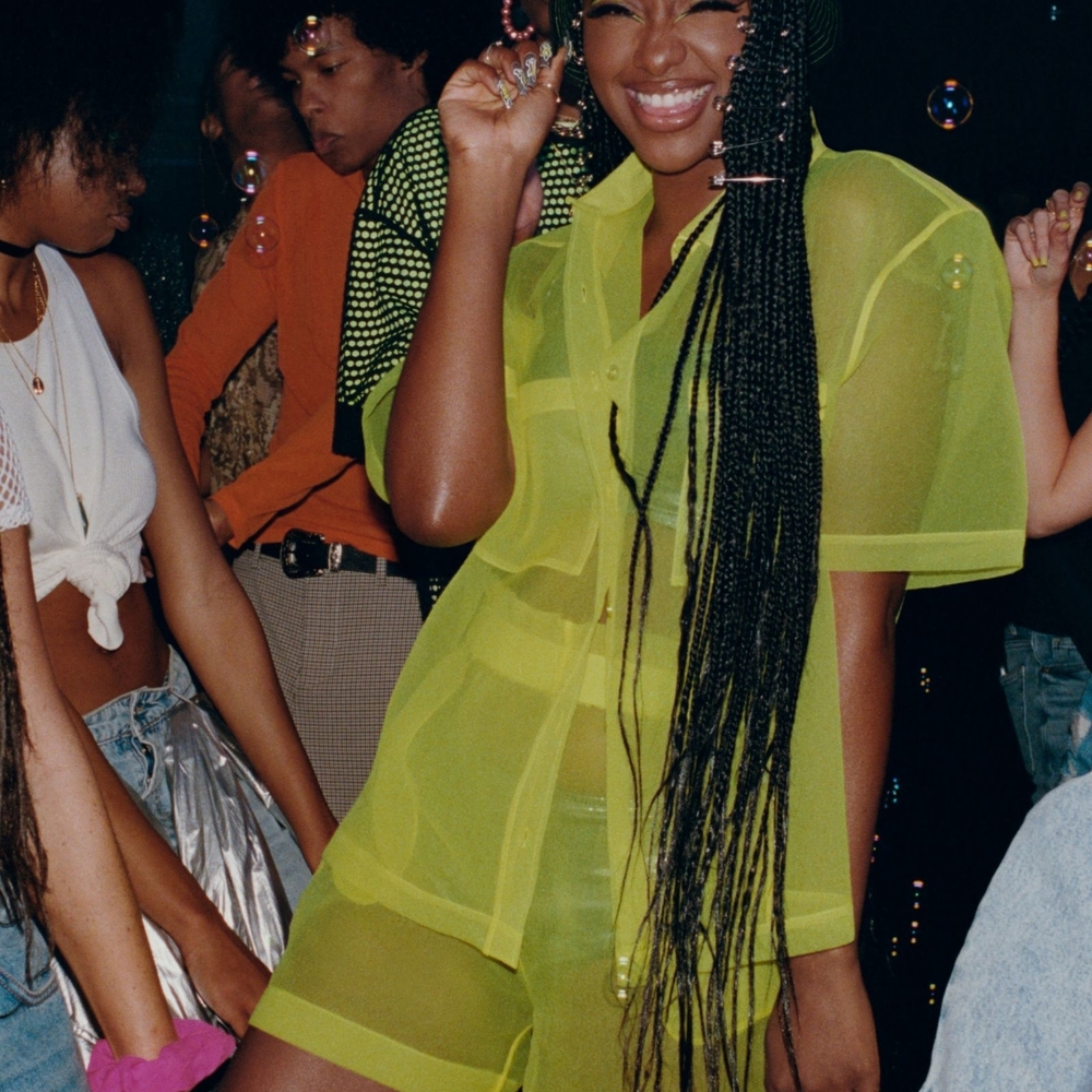 H&M x JUSTINE SKYE  - Boxy Organza Shirt